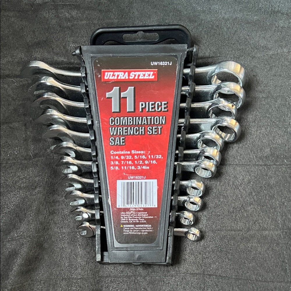 Ultra Steel 11-Piece Combination Wrench Set SAE new